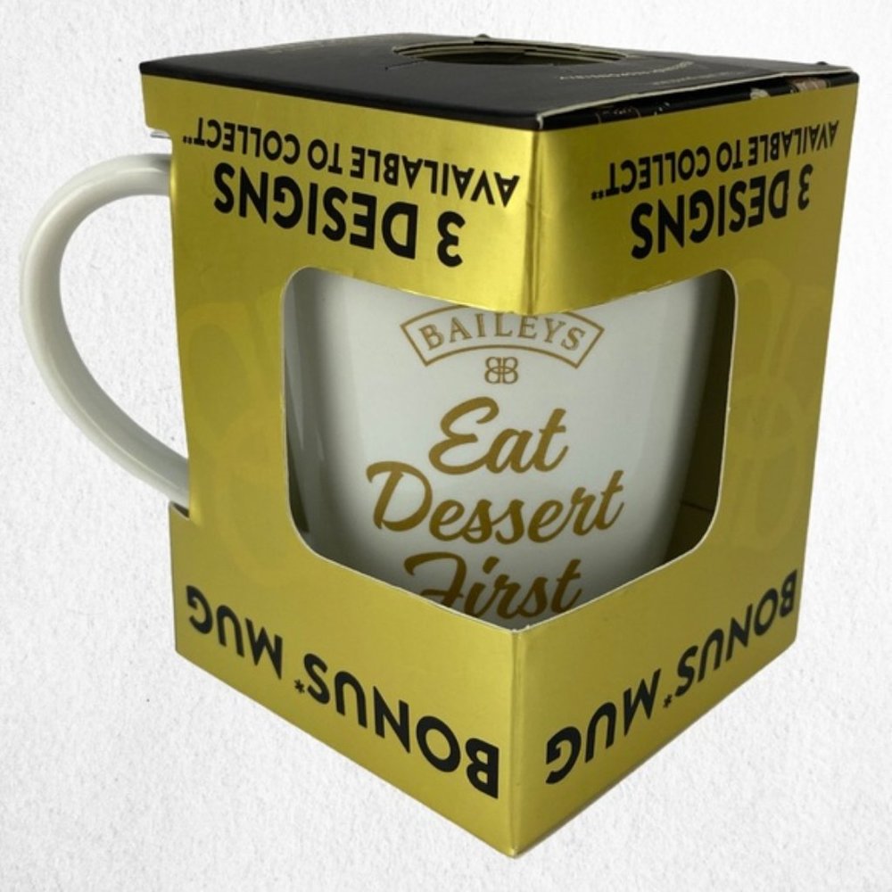 Baileys Eat Dessert First Collectible Mug New